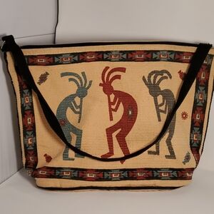 Native American Kokopelli Flute Player Bag Tote